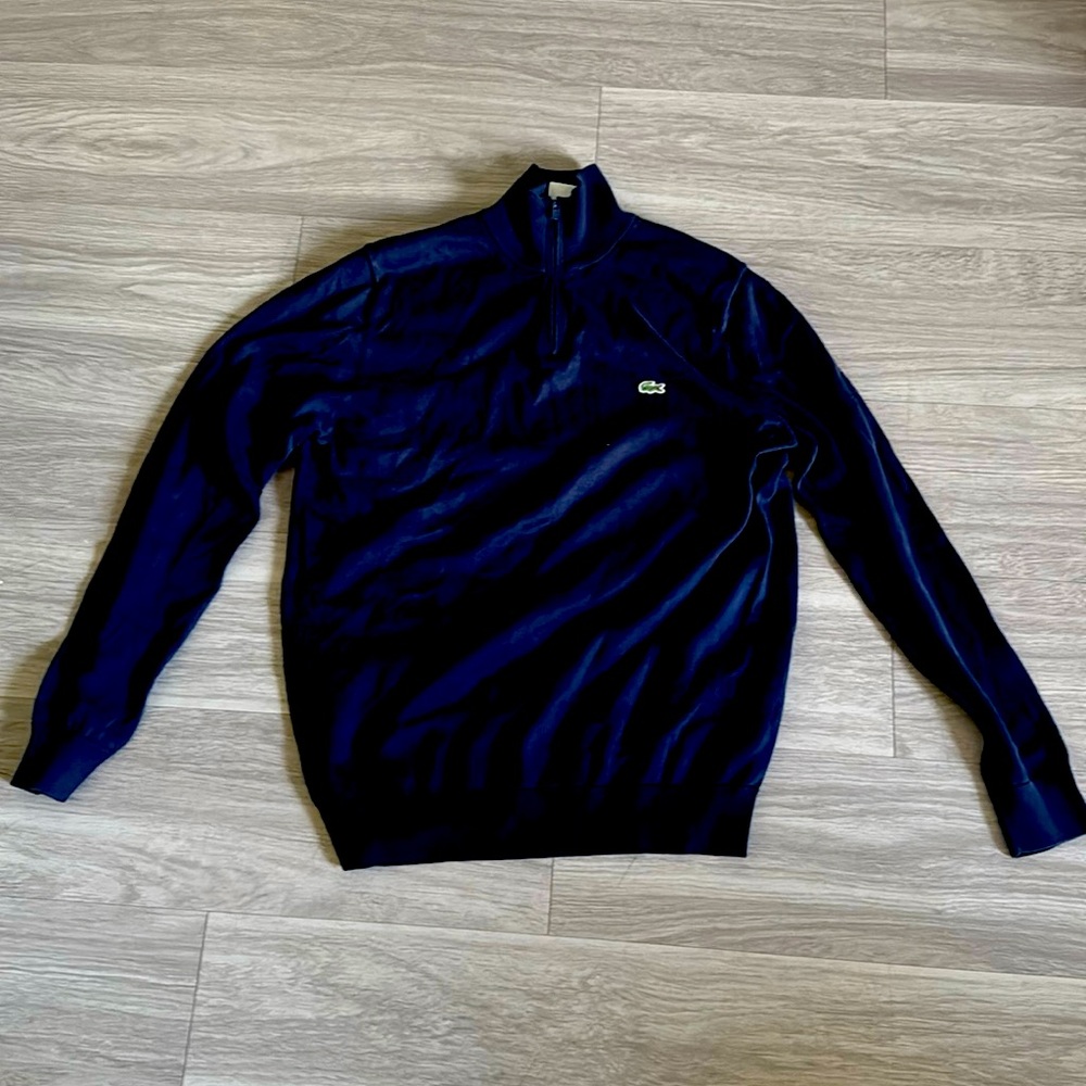 Lacoste 1/4 Zip Navy Blue Sweater